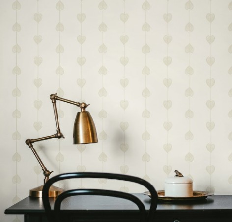 Coloring Hearts on a string Cream - 1034601-02 - 04883-01 paint Wallpassion